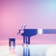 Classic grand piano keyboard in neon spotlight - PhotoDune Item for Sale