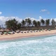 Drone View of a Beautiful Beach Near a Resort Blue Water Dominican Republic