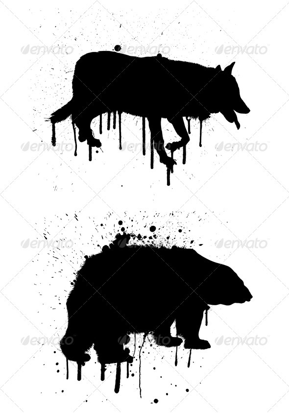 Grunge wolf - Animals Characters