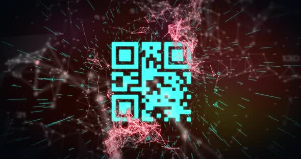 QR code scanner against network of connections alt