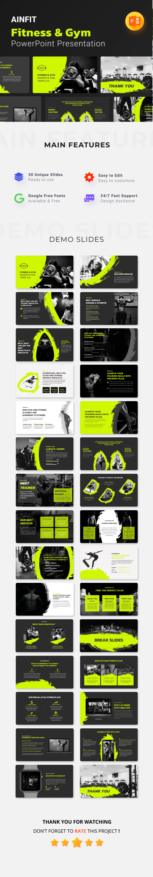AINFIT Fitness & Gym Presentation Template