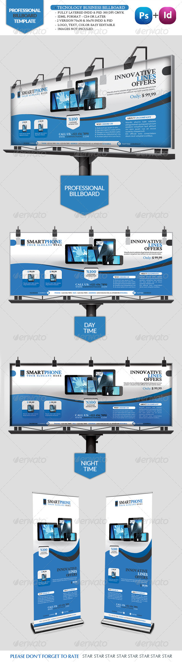 Tecnology Business Billboard - Signage Print Templates
