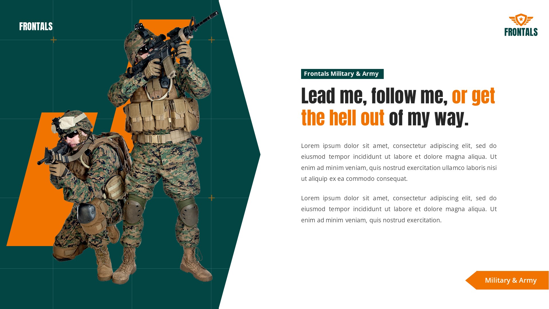 Frontals - Military & Army Powerpoint Template, Presentation Templates