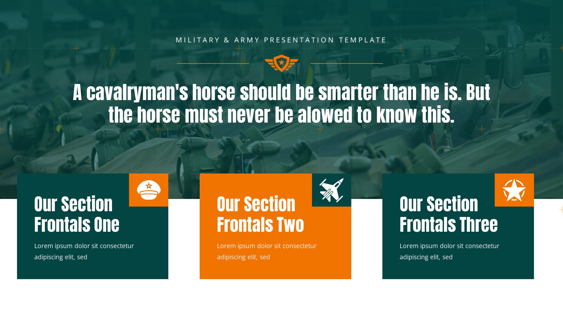 Frontals - Military & Army Powerpoint Template, Presentation Templates