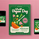 Green Modern World Vegan Day Flyer Set
