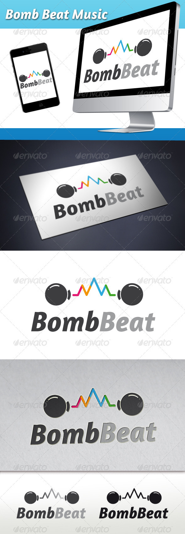 Bomb Beat Music Wave Logo - Objects Logo Templates