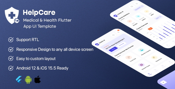 HelpCare - Medical & Health Flutter App UI Template