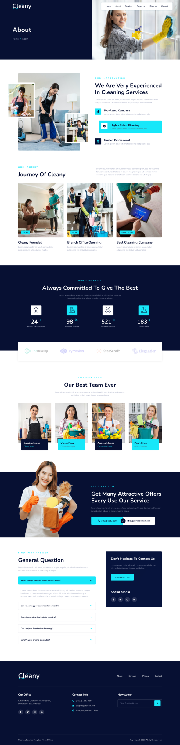 Cleany ? Cleaning Service Company Elementor Template Kit