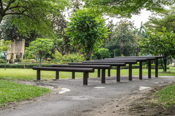Thonburirom Park, Bangkok, Thailand. Many people come here to exercise and relax in this park.