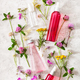 bottles skincare lotion serum medical flowers herbs. natural cosmetic. clover milfoil tansy rosebay - PhotoDune Item for Sale