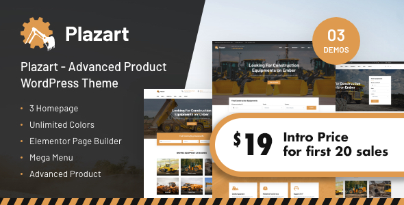 Plazart – Construction Equipment WordPress Theme