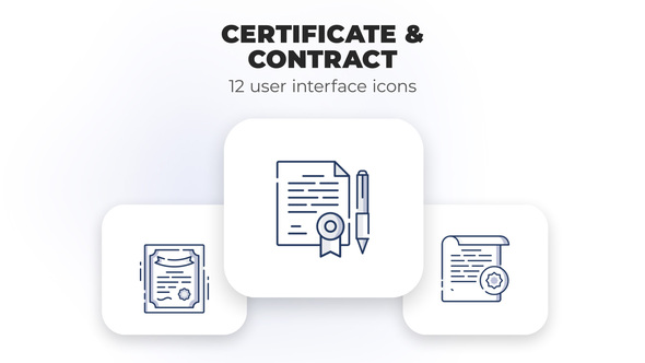 Certificate & Contract- user interface icons