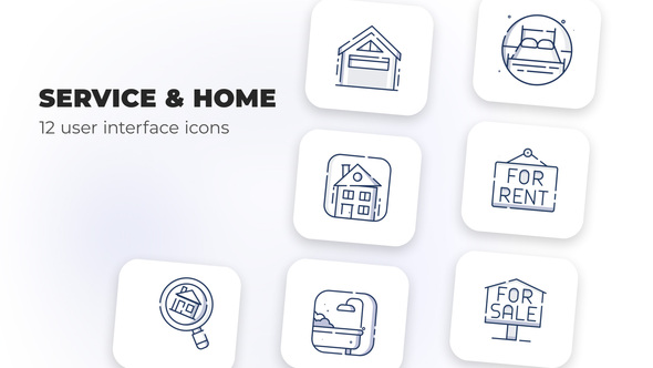 Service & Home- user interface icons