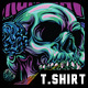 Skullwave in Space T-Shirt Design Template