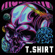 Skullwave in Space part 4 T-Shirt Design Template