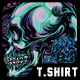 Skullwave in Space part 6 T-Shirt Design Template