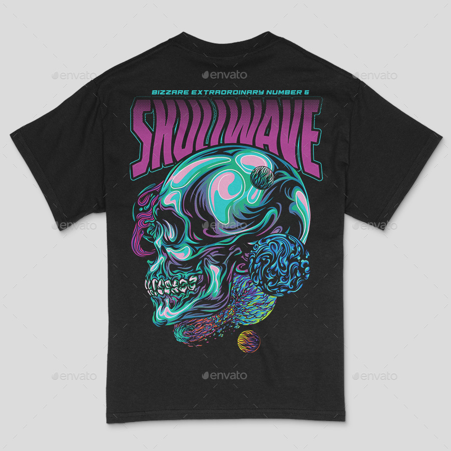 Skullwave in Space part 6 T-Shirt Design Template by BadSyxn | GraphicRiver