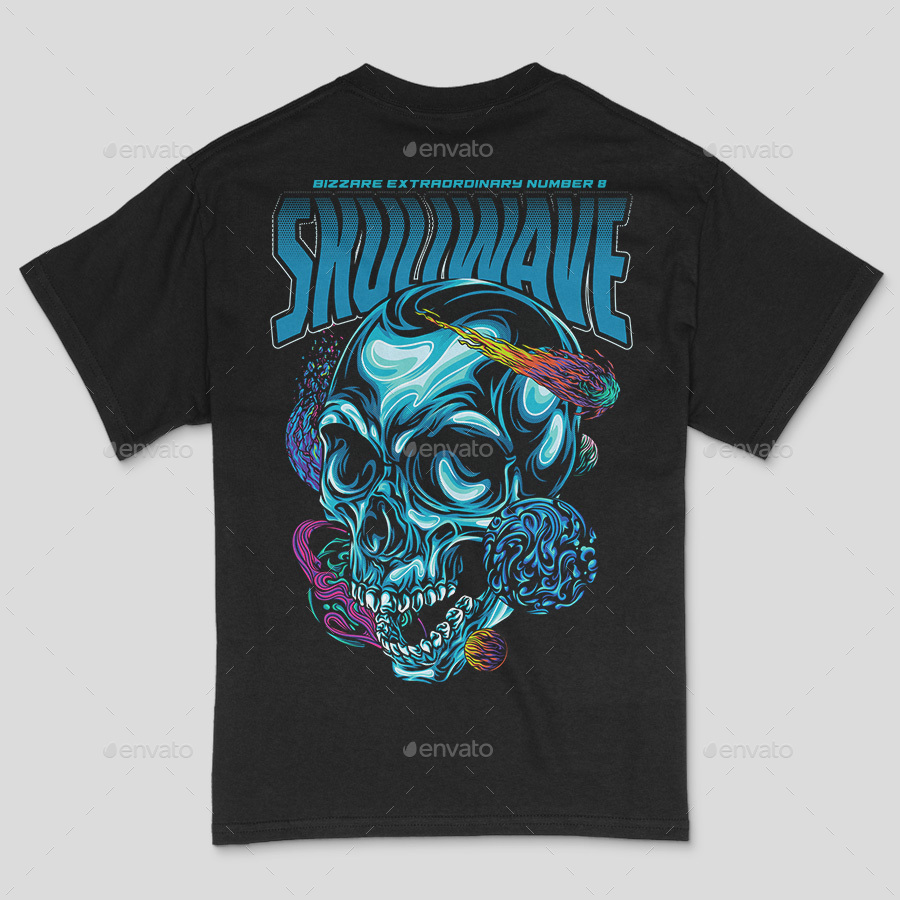 Skullwave in Space part 8 T-Shirt Design Template by BadSyxn | GraphicRiver