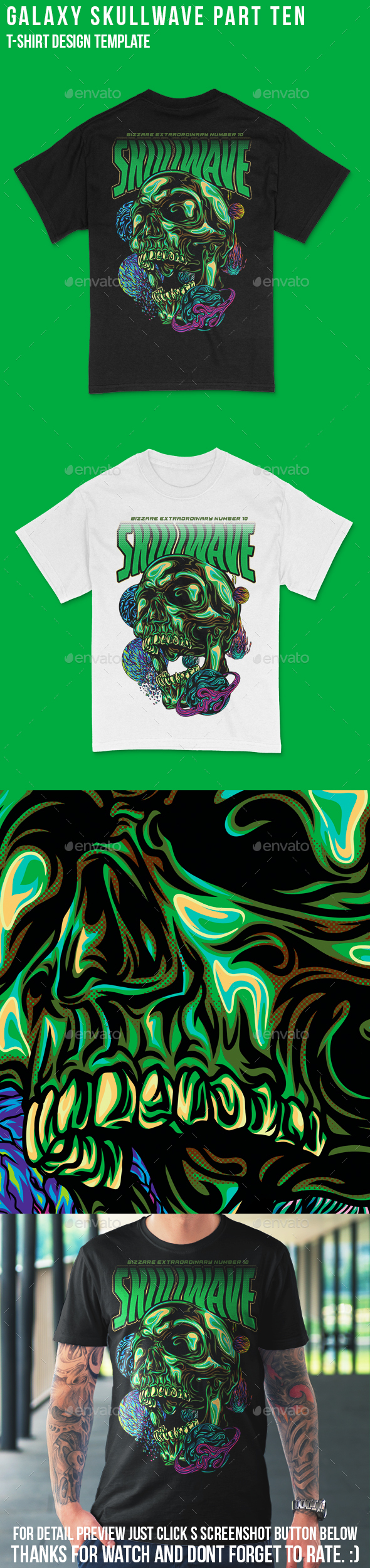 Skullwave in Space part 10 T-Shirt Design Template