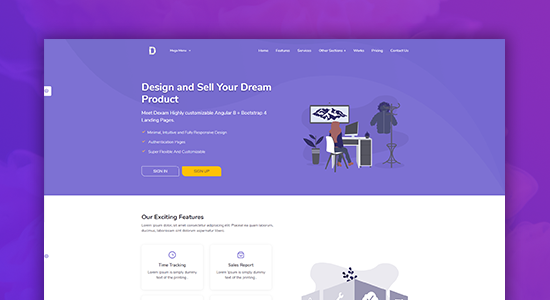 Dexam - Angular 14+ & Bootstrap 5 SaaS, Startup & Product Landing Page ...