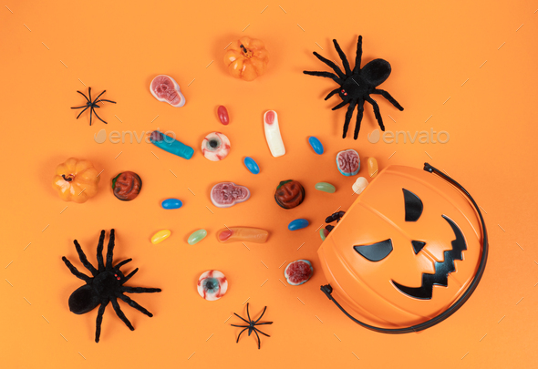 Halloween Jack o Lantern with candies Stock Photo by MariaPaina | PhotoDune