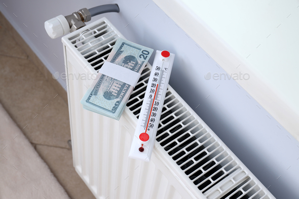 Concept of payment for heating, rise in heating prices