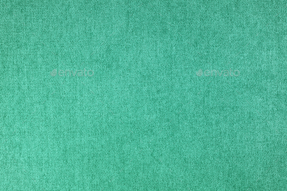 Turquoise velours upholstery fabric texture background.
