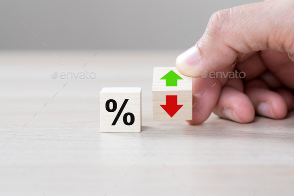 US interest rates are going up and down for business concept - Stock Photo - Images