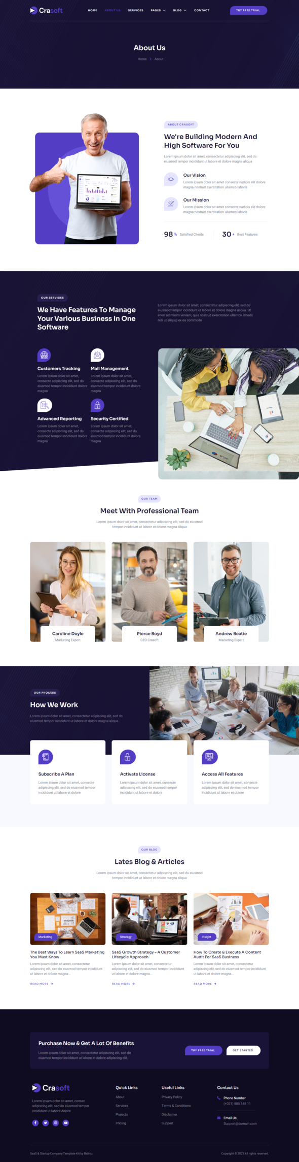Crasoft ? SaaS & Tech Startup Company Elementor Template Kit