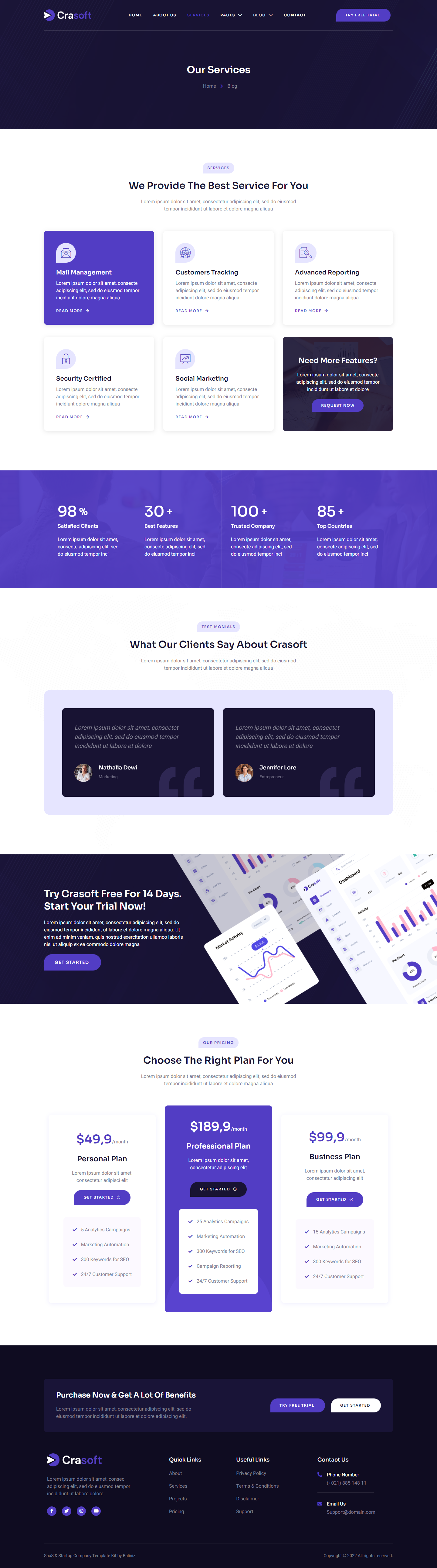 Crasoft – SaaS & Tech Startup Company Elementor Template Kit by baliniz