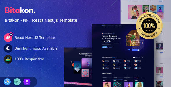 Bitakon || NFT Marketplace React Next js Template