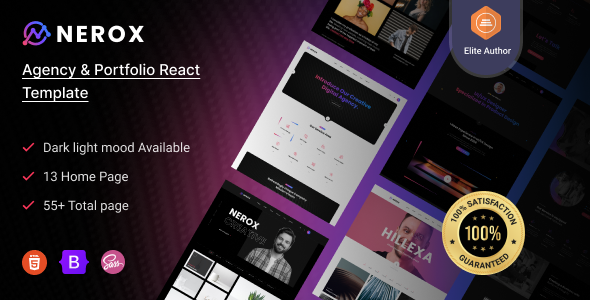 Excellent Nerox - React Next js Agency & Portfolio Template