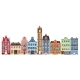 Residential House Icon Collection in Dutch Style