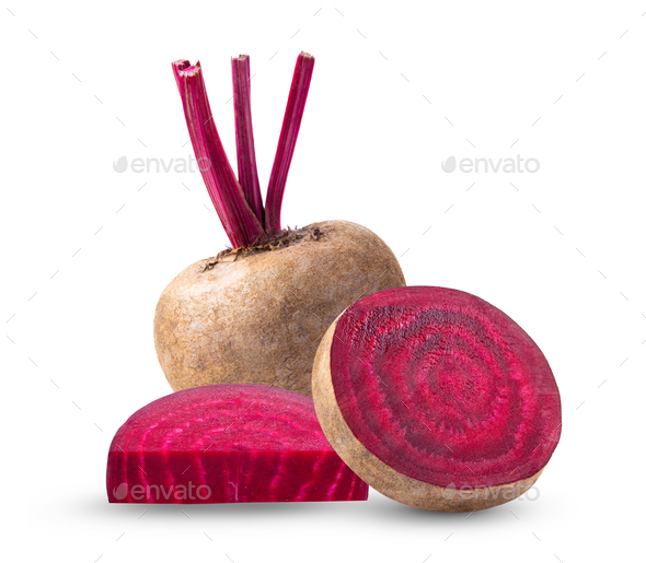 Beetroot slices isolated on white - Stock Photo - Images