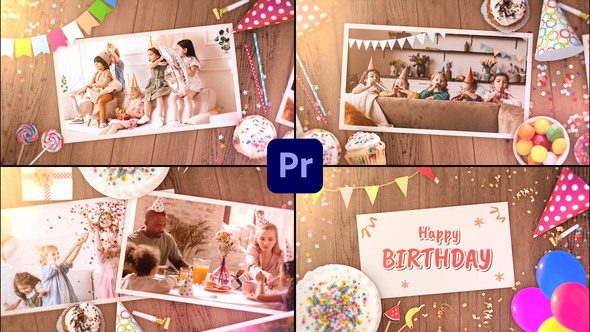 Happy Birthday Slideshow Opener for Premiere Pro