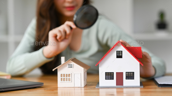 House selection, real estate appraisal and house search concept.
