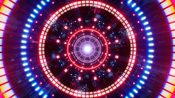 Red and Blue Cyber Tunnel Vj Loop