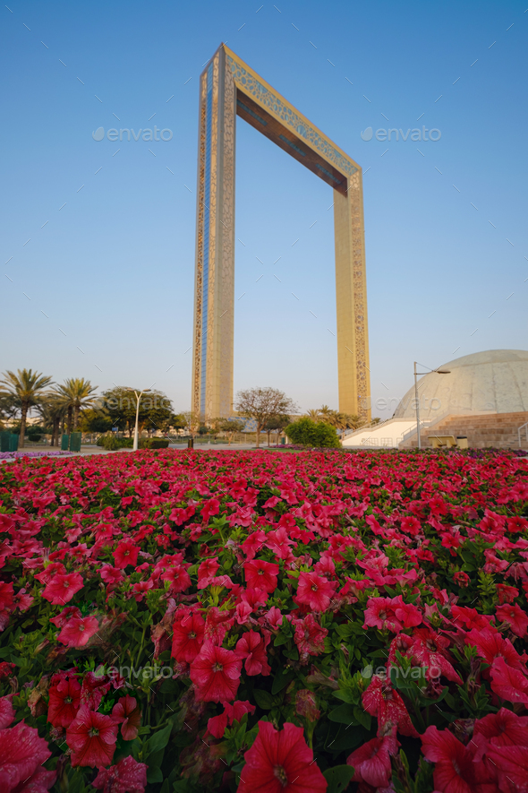 Dubai, United Arab Emirates, February 16th, 2021: Dubai Frame building ...