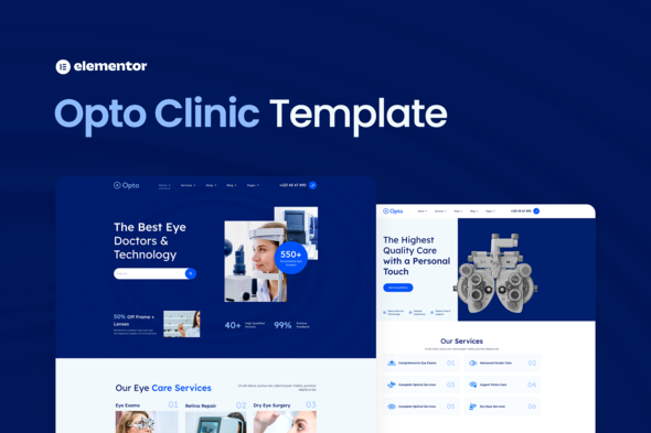 Opto – Eye Care Center Elementor Pro Template Kit
