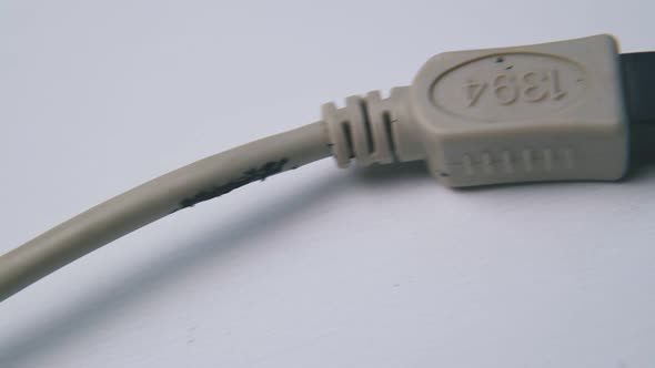 Cable with Plugs for Switching Devices on White Background alt
