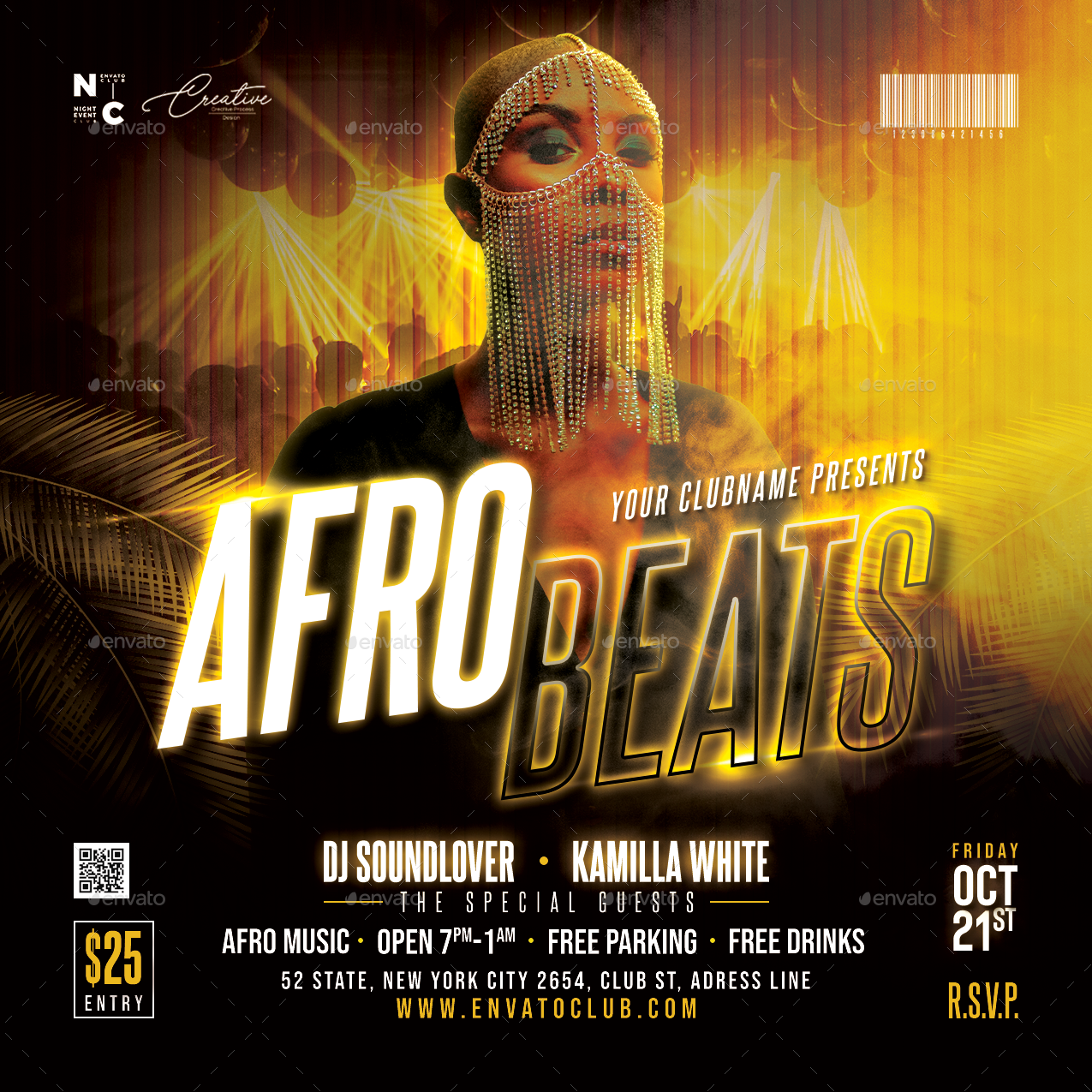 Afro Beats Party Flyer, Print Templates | GraphicRiver