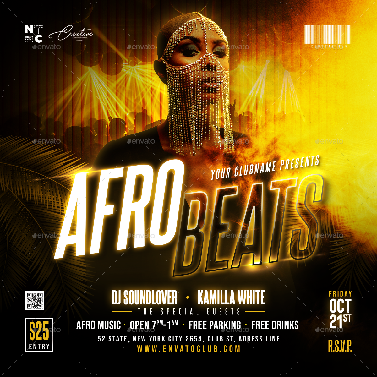 Afro Beats Party Flyer, Print Templates | GraphicRiver