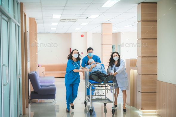 emergency patient, professional doctor working for help at hospital clinic health care