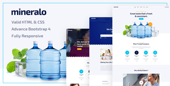 Exceptional Mineralo - Bottled Water Delivery Service For Home & Office HTML Template