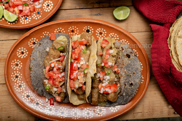 Chicharrones In Green Sauce Tacos Typical Mexican Food Stock Photo By