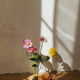 Autumn still life. Autumn flowers composition and scissors in sunny light in modern rustic room - PhotoDune Item for Sale