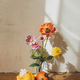Autumn still life. Autumn flowers and pumpkins composition  in light in rustic room. Hello fall - PhotoDune Item for Sale