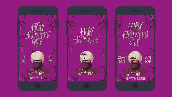 Happy Halloween Social Media Pack 3 in 1