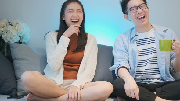 two happiness young asian couple marry family enjoy weekend leisure moment alt