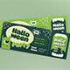 Green Flat Design Halloween Ticket